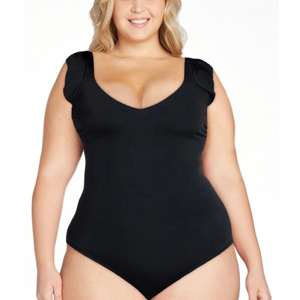 Time and Tru Black one piece swimsuit Plus Size 3X NWT